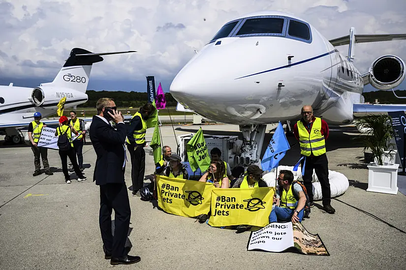 Geneva Airport Briefly Closed As Activists Protest Against Private Jet Fair