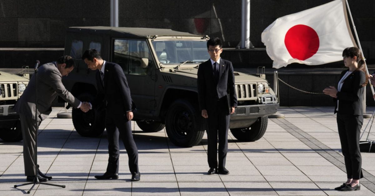 Japan holds ceremony marking donation of military vehicles to Ukraine