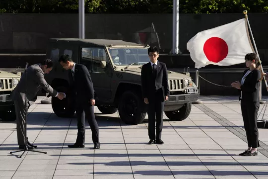 Japan Holds Ceremony Marking Donation Of Military Vehicles To Ukraine