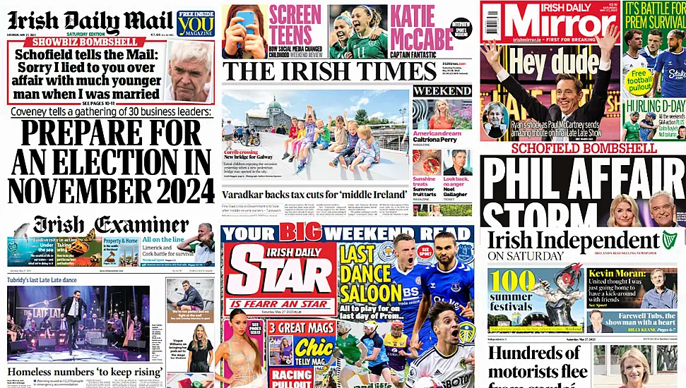 What The Papers Say: Saturday's Front Pages