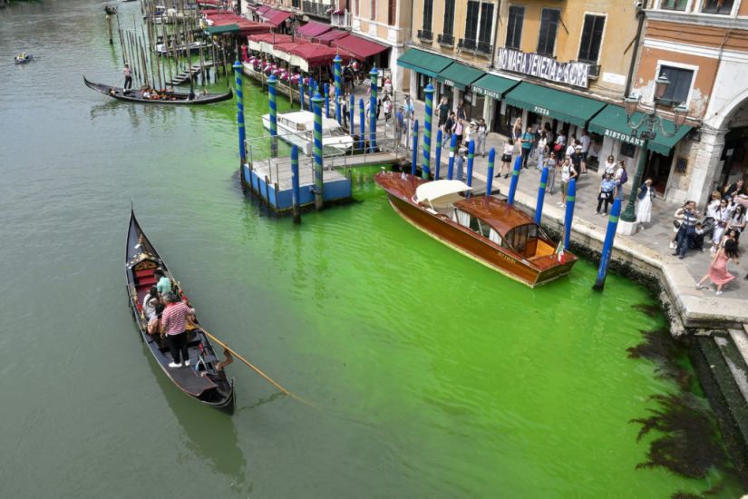 Venice Police Investigate Bright Green Liquid In Grand Canal