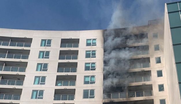 Firefighters Tackle Blaze At Dublin High-Rise Apartment Building