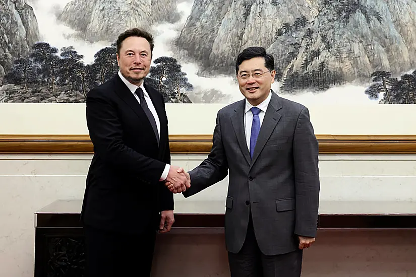 Tesla Chief Executive Elon Musk Meets Chinese Foreign Minister In Beijing