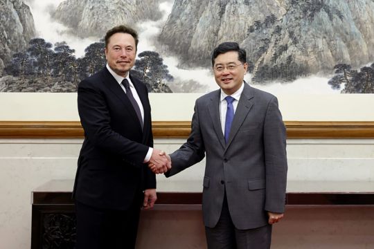 Tesla Chief Executive Elon Musk Meets Chinese Foreign Minister In Beijing