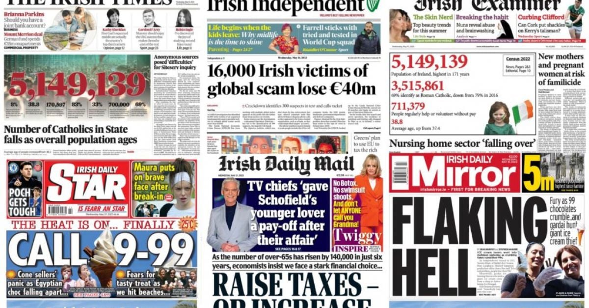 What the papers say: Wednesday’s front pages