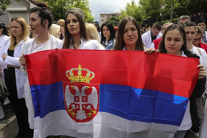 Ethnic Serbs Gather In Northern Kosovo Town After Clashes With Nato Peacekeepers