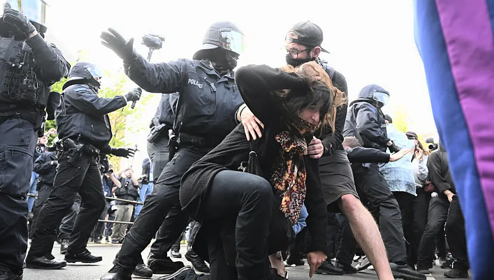 German Protesters Clash With Police After Woman Jailed Over Attacks On Neo-Nazis