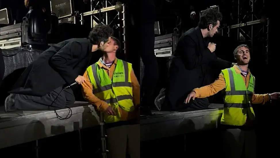 The 1975’S Matty Healy Kisses Crowd Safety Worker Mid-Performance In Denmark