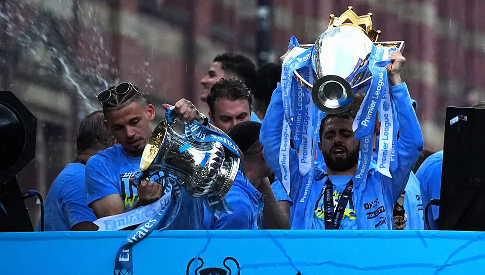 Rain And Threat Of Lightning Fail To Dampen Manchester City’s Trophy Parade