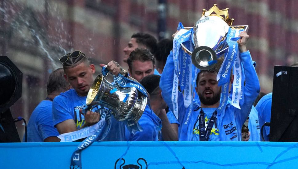 Rain And Threat Of Lightning Fail To Dampen Manchester City’s Trophy Parade