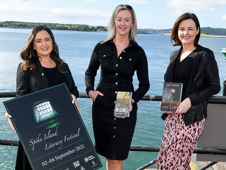 Michelle Russell, Spike Island marketing manager, is pictured far left with Michelle Dunne and Amy Cronin, two authors who took part in the Spike Island literary festival last year