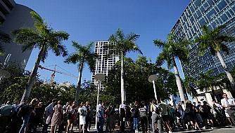 Media Outnumber Protesters At Miami Court Before Trump's Appearance