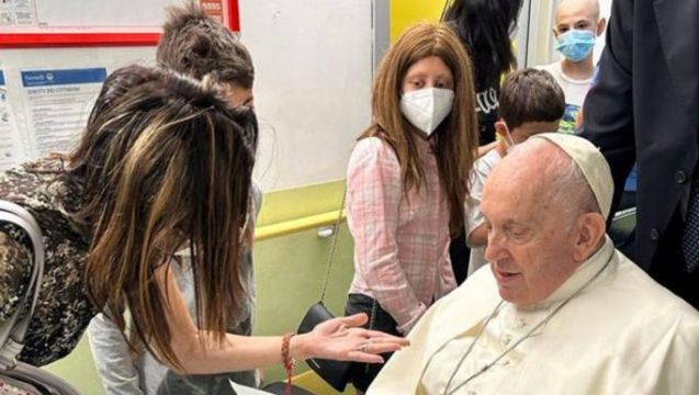 Pope Visits Children’s Cancer Ward A Week After Abdominal Surgery