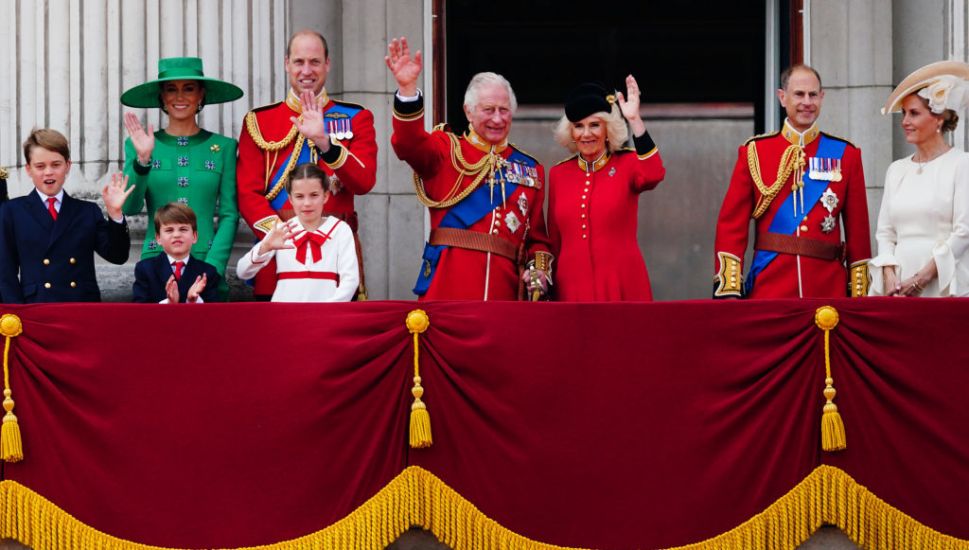 King Charles Thanks Trooping Crowds From Palace Balcony As Young Louis Plays Up