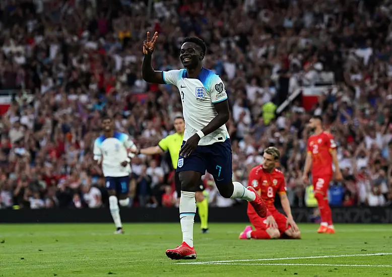 Bukayo Saka Scores Hat-Trick As Ruthless England Put Seven Past North Macedonia