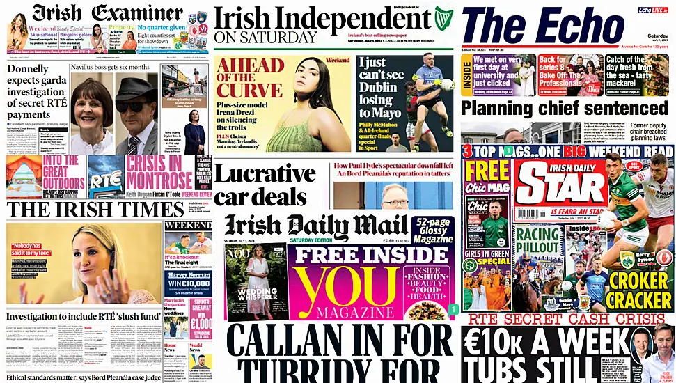 What The Papers Say: Saturday's Front Pages