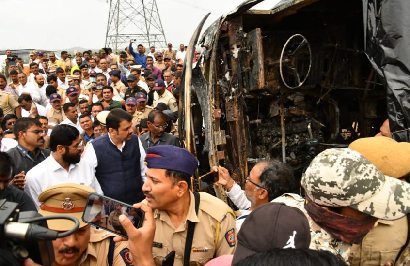 Twenty-Five Dead After Bus Crashes And Catches Fire