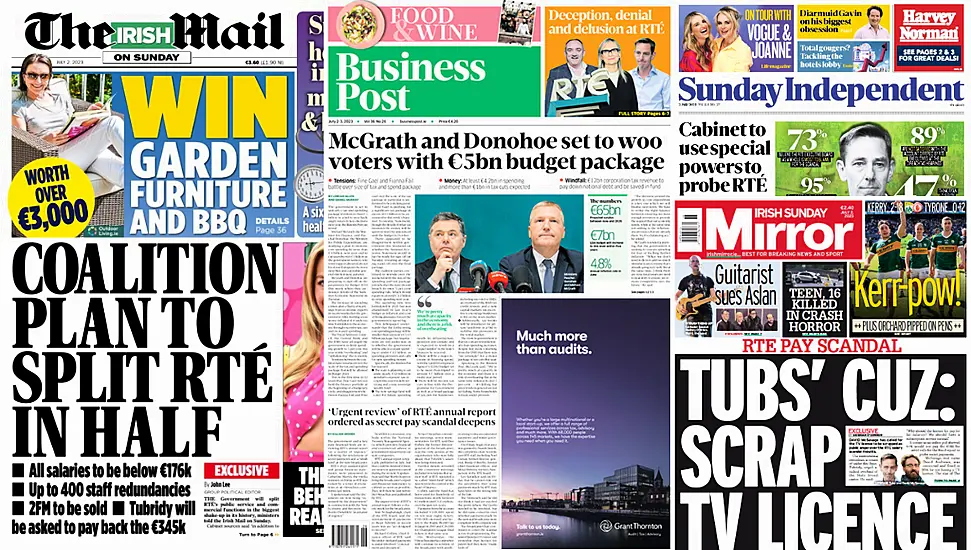 What The Papers Say: Sunday's Front Pages