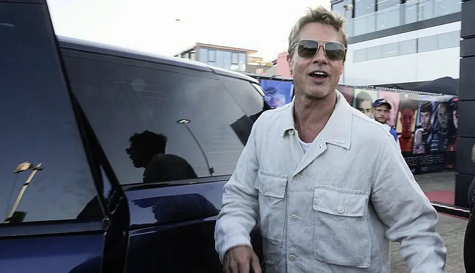 Brad Pitt Cheers Fans At Silverstone Paddock Ahead Of British Grand Prix