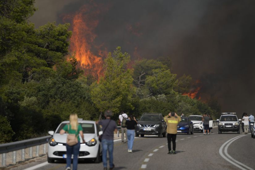 Motorways Closed As Wildfires In Greece Threaten Oil Refinery