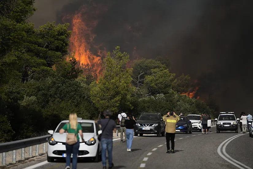 Motorways Closed As Wildfires In Greece Threaten Oil Refinery