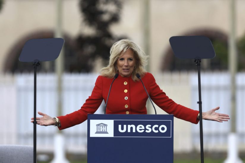 Jill Biden Marks Us Re-Entry Into Unesco With Flag-Raising Ceremony In Paris