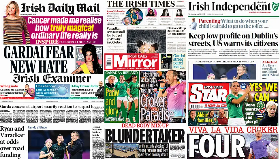 What The Papers Say: Wednesday's Front Pages