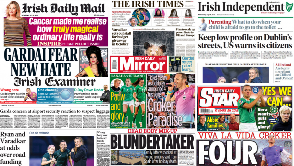 What The Papers Say: Wednesday's Front Pages