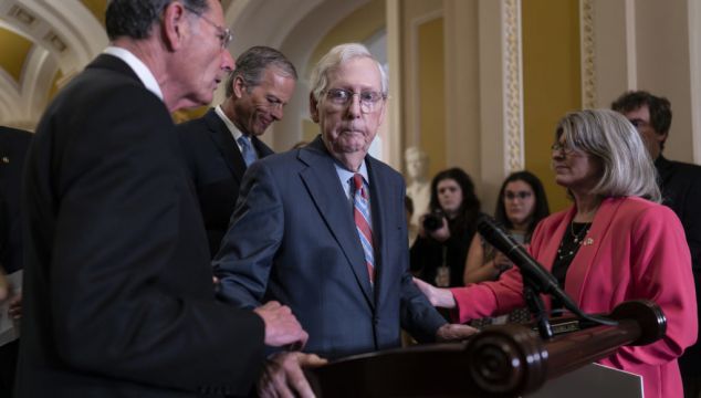 Mitch Mcconnell Helped Away After Freezing During Press Conference