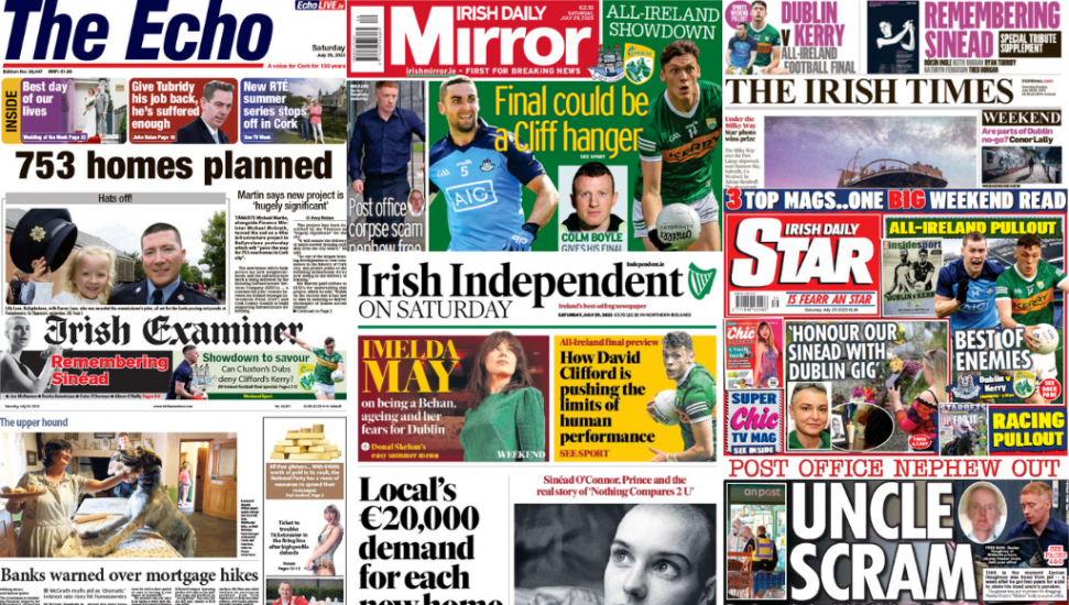 What The Papers Say: Saturday's Front Pages