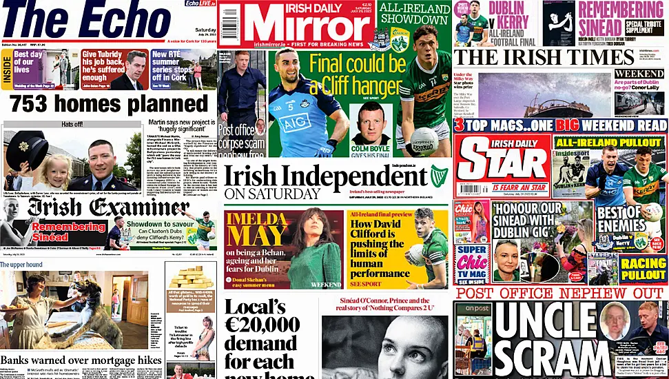 What The Papers Say: Saturday's Front Pages