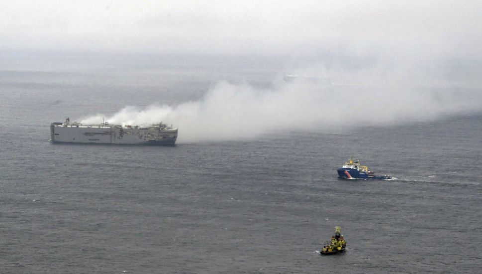 High Winds Stall Efforts To Tow Burning Cargo Ship Off Dutch Coast To Safety