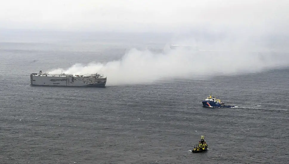 High Winds Stall Efforts To Tow Burning Cargo Ship Off Dutch Coast To Safety