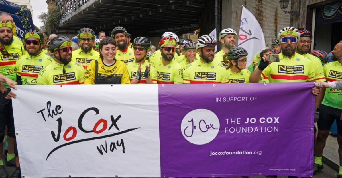 Parents of Jo Cox elated as cyclists cross finish line of 288-mile bike ride