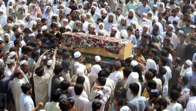 Funerals Held After 54 Die In Bombing At Election Rally For Pro-Taliban Cleric