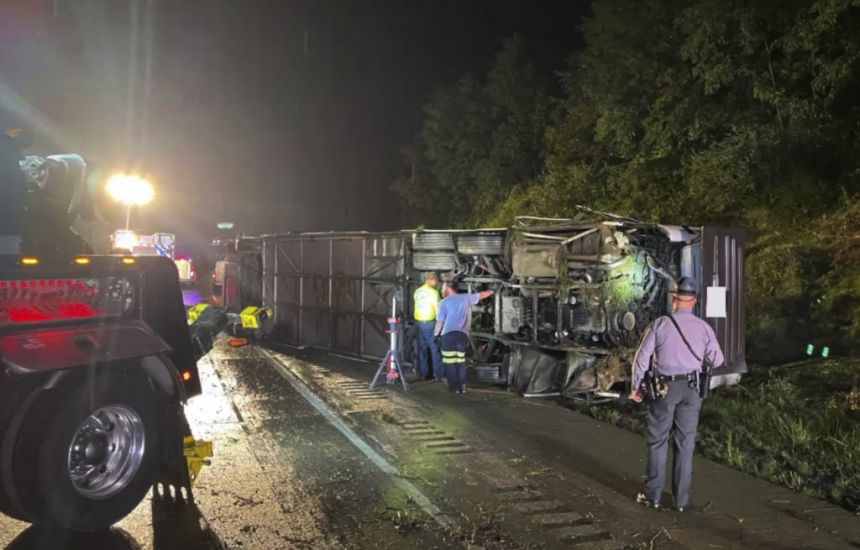 Three Killed After Charter Bus Crashes In Pennsylvania