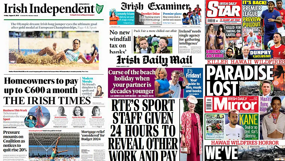 What The Papers Say: Friday's Front Pages