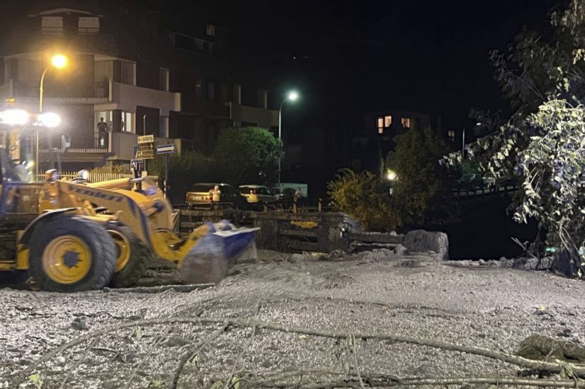 Crews Clear Streets After Mudslide Swamps Town In Italian Alps
