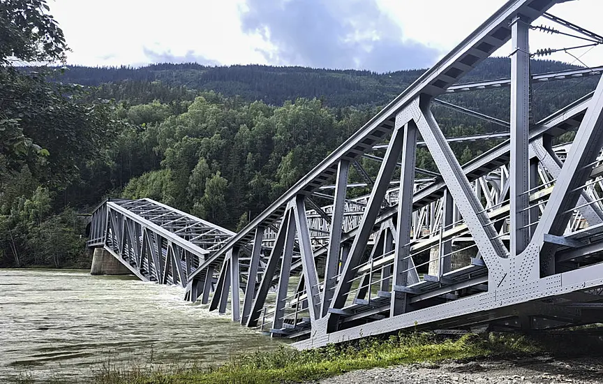 Railway Bridge Collapses In Norway After Torrential Rain