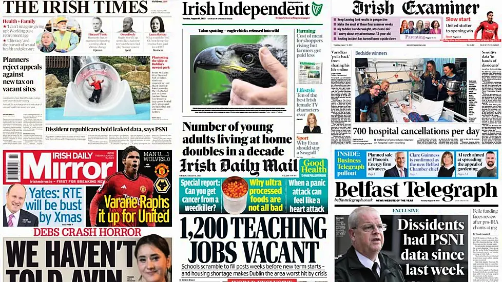 What The Papers Say: Tuesday's Front Pages