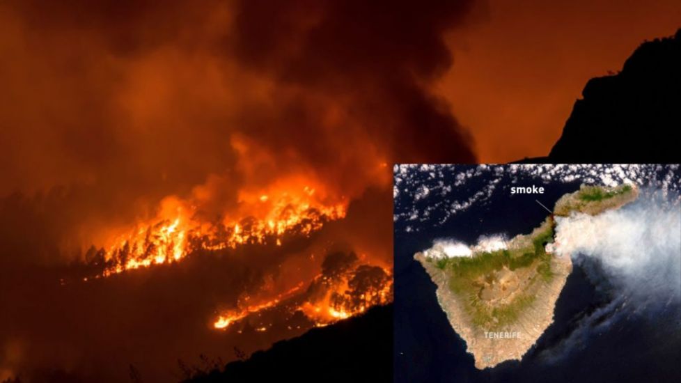 Satellite Image Shows Huge Wildfire Engulfing Spanish Holiday Island Tenerife