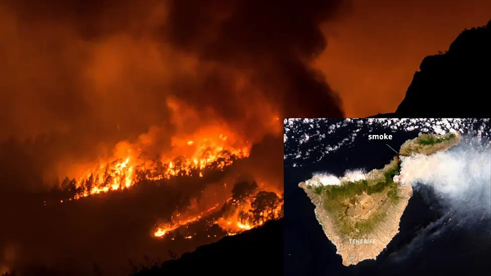 Satellite Image Shows Huge Wildfire Engulfing Spanish Holiday Island Tenerife