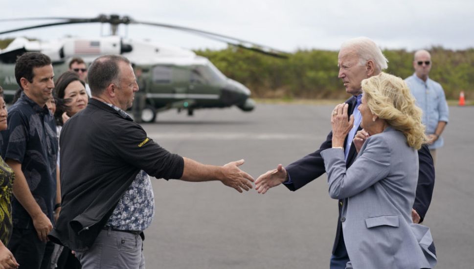 Biden Arrives In Maui To Comfort Wildfire Survivors And Emergency Workers