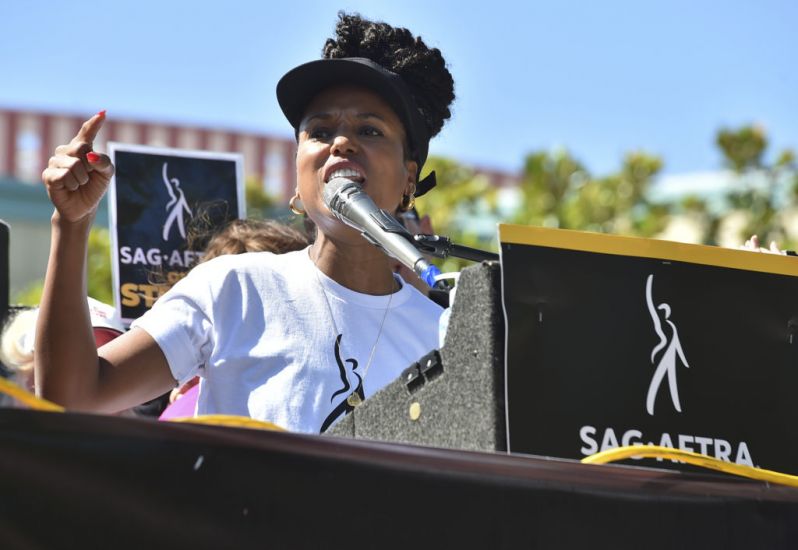 Kerry Washington And Martin Sheen Speak At Rally For Hollywood Strikers