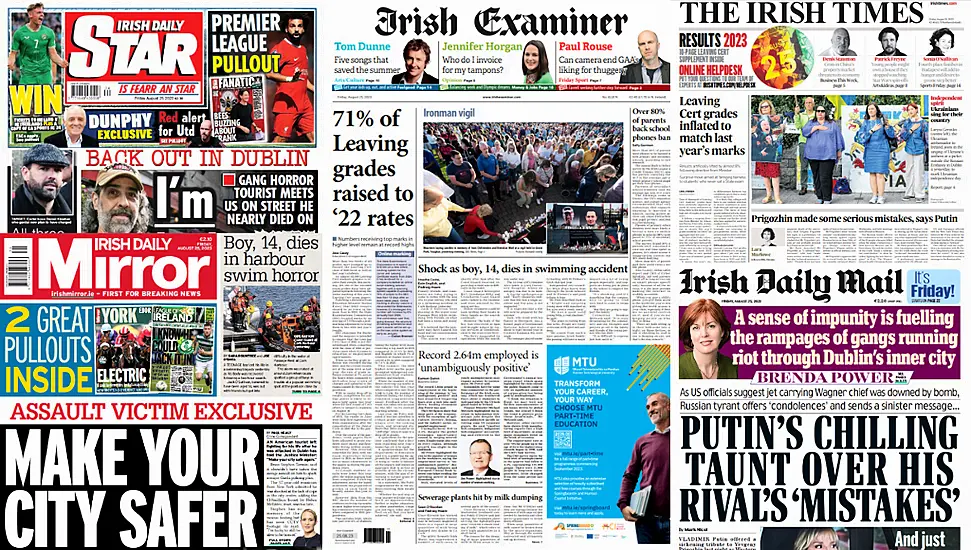 What The Papers Say: Friday's Front Pages