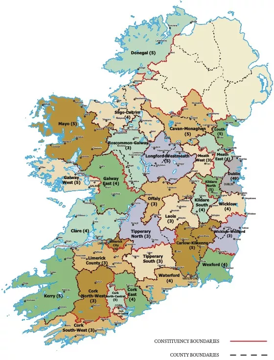 Ireland S New Electoral Map See How Your Area Is Affected After Constituency Review 