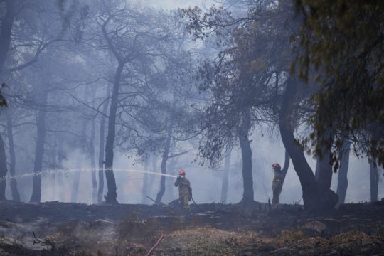 Massive Wildfire In North-Eastern Greece Gradually Abating