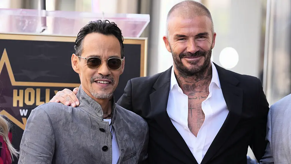 David Beckham Hails ‘Inspirational’ Marc Anthony At Hollywood Walk Of Fame