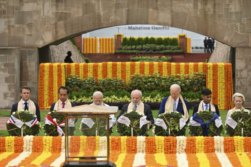 G20 Leaders Pay Respects At Gandhi Memorial On Final Day Of India Summit