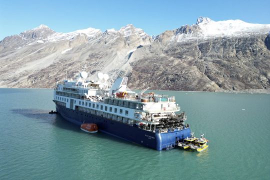 Luxury Cruise Ship Stranded Off Greenland Is Pulled Free At High Tide